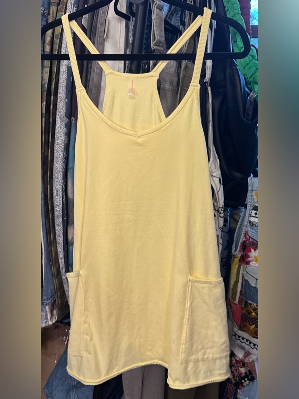 NWOT Free People FP Movement Hot Shot Mini Dress - sour citrus yellow - medium - Picture 7 of 10